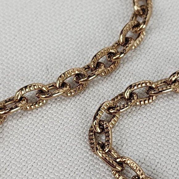 Vintage Brown & Gold Pendant Chain Necklace - Picture 5 of 7